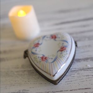 Vintage glass heart box